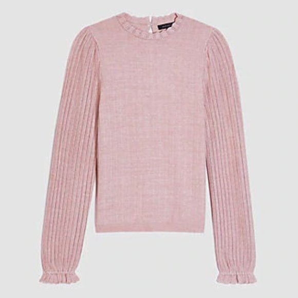 Ann Taylor Sweaters - Ann Taylor Vintage Blush Ruffle Trim Sweater NWT